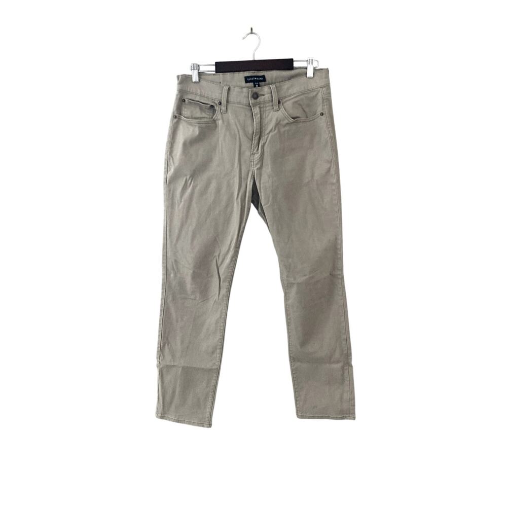 Lucky Brand 121 Slim Straight Leg Pants Khaki Tan 33 x 30 - Picture 1 of 10